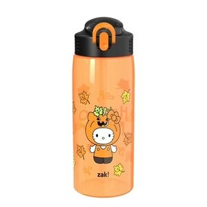 Zak Designs 25oz Hello Kitty‎ Halloween Orange Kids Straw Water Bottle, new